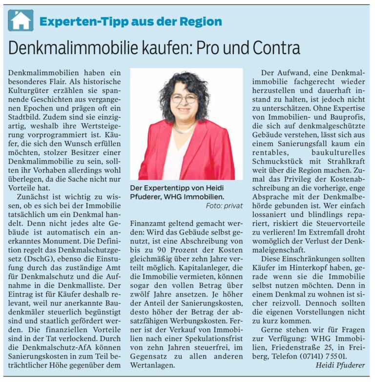 Denkmalimmobilie kaufen: Pro und Contra