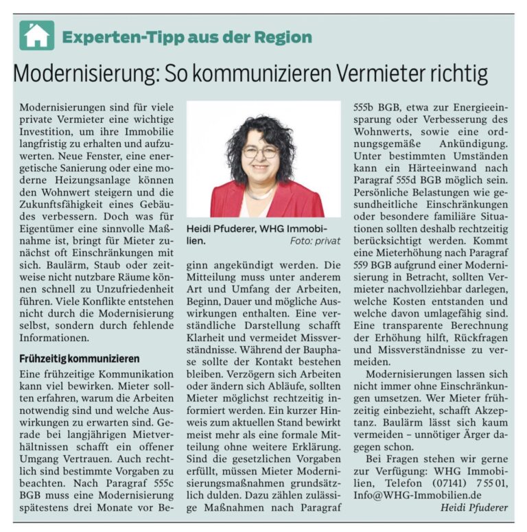 Modernisierung: So kommunizieren Vermieter richtig