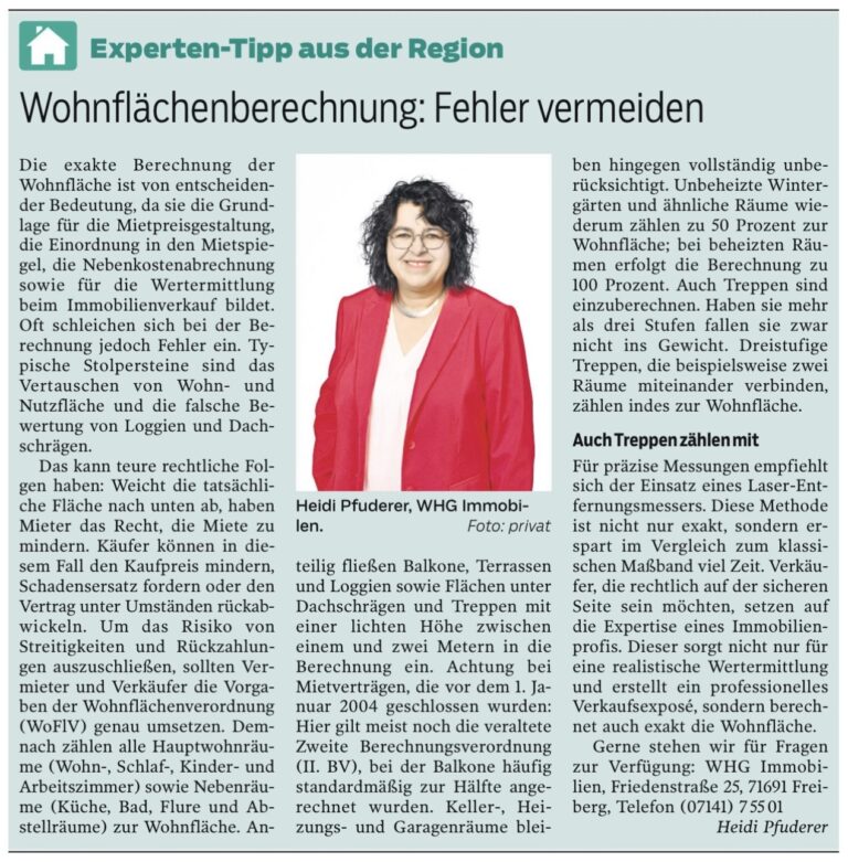 Wohnflächenberechnung: Fehler vermeiden