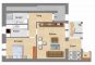 Kernsanierte 2,5-Zimmer-Wohnung mit Pkw-Stellplatz - Grundrissplan