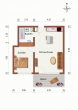 Gepflegte 2-Zimmer-Wohnung mit großem Balkon und einem Tiefgaragenstellplatz - Grundrissplan