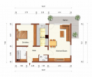 Gepflegte 2,5-Zimmer-Wohnung mit großem Balkon und Carport - Grundrissplan