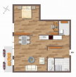 Modernisierte 2 ½-Zimmer-Wohnung mit Balkon, Schwimmbad und Sauna - Grundrissplan